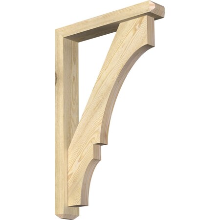 Balboa Craftsman Rough Sawn Bracket W/ Offset Brace, Douglas Fir, 4W X 22D X 34H